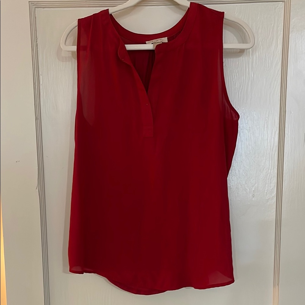 LOFT Red Sleeveless Top